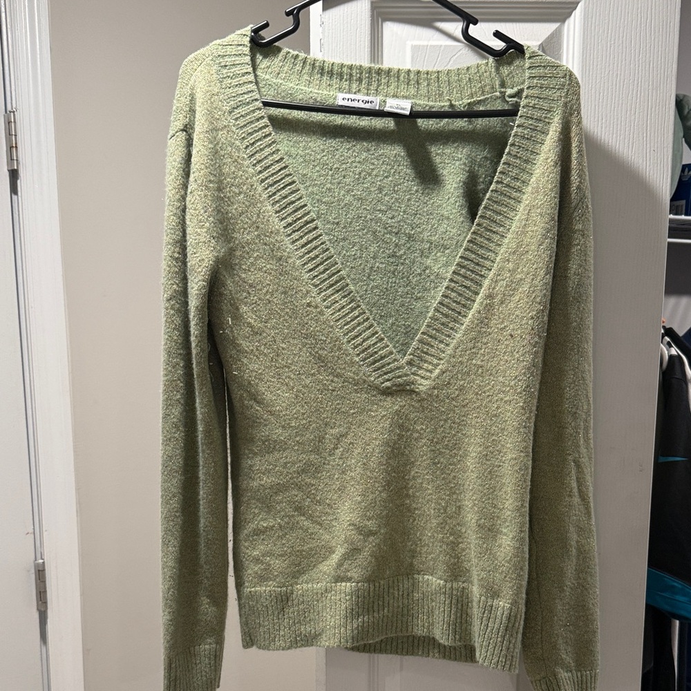Energie Olive V-Neck Sweater